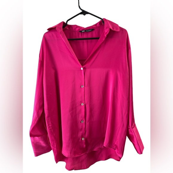 Zara Tops - Zara long sleeve pink button down blouse